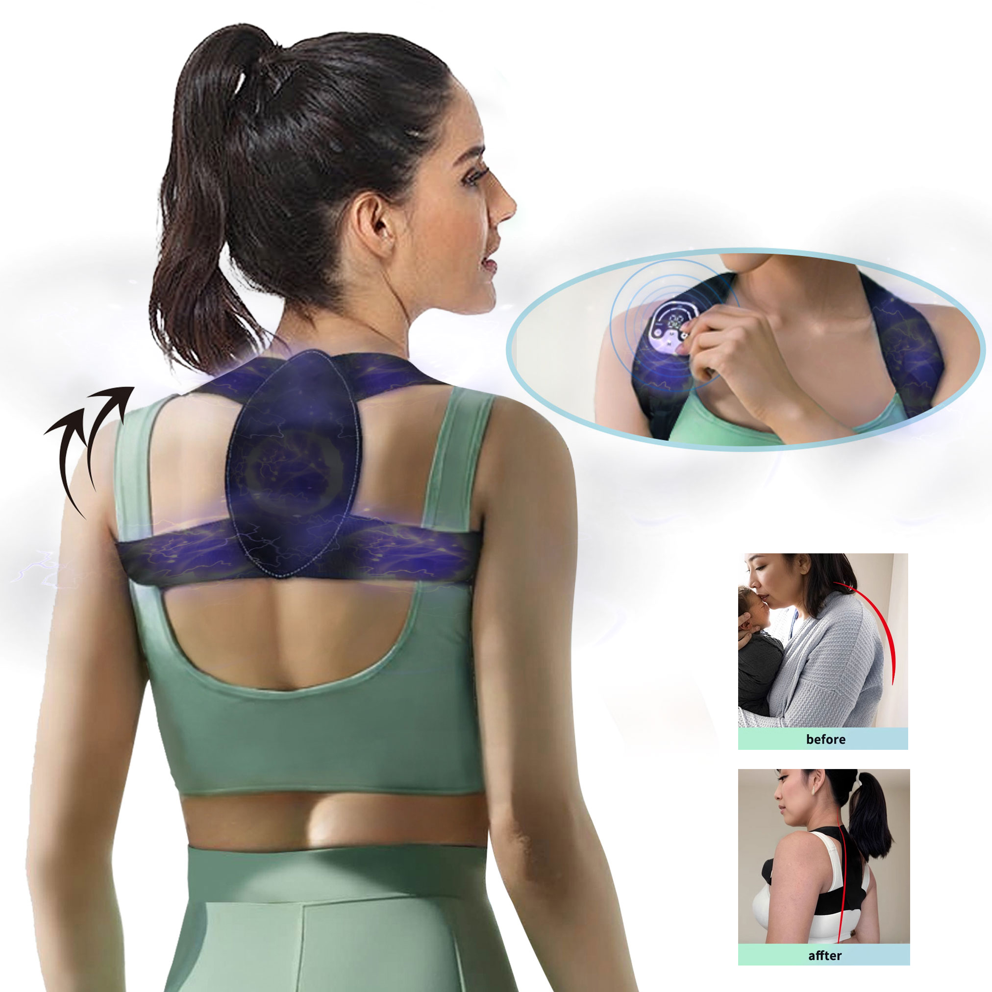 Posture Corrector Back - Microcurrent Posture Device For Back Massage