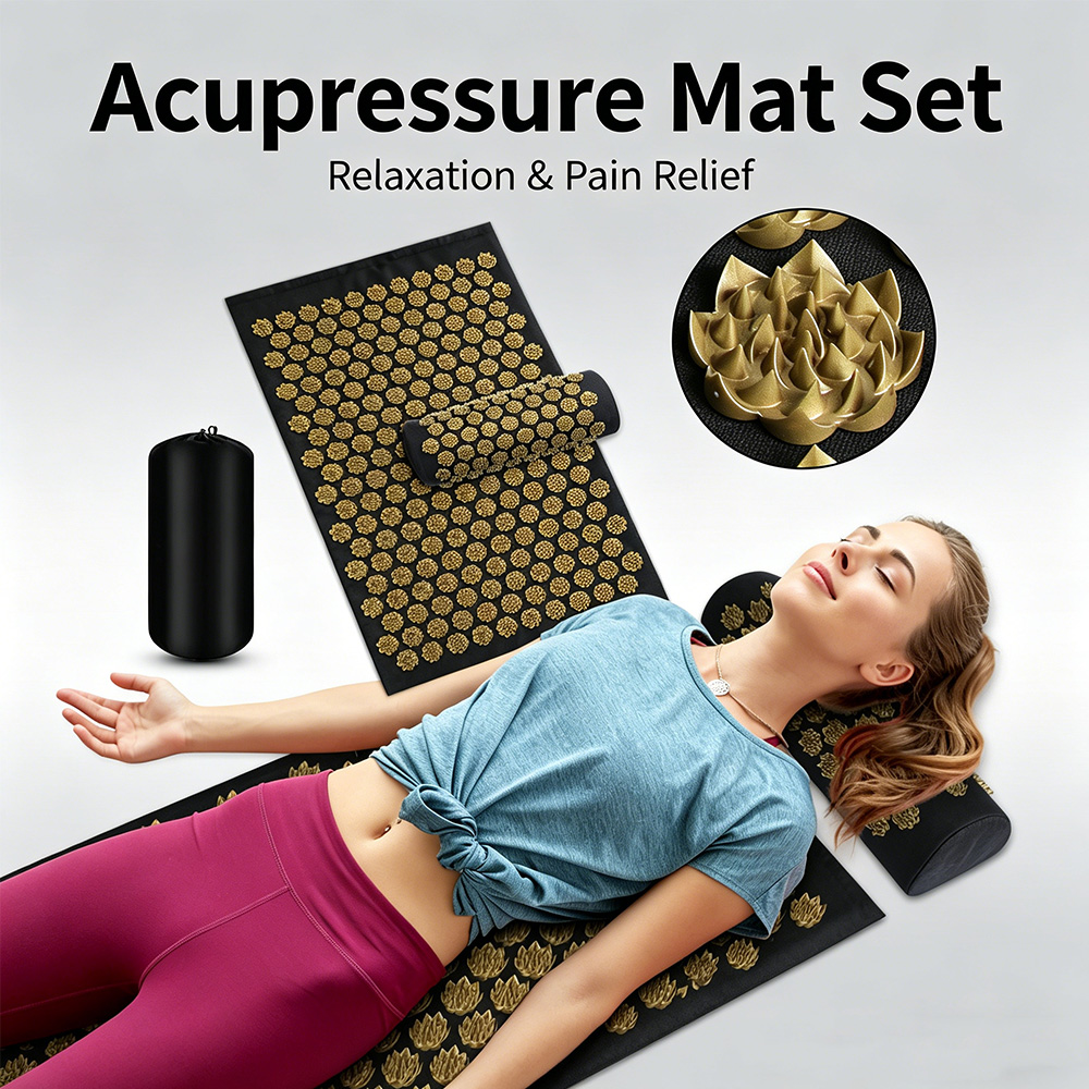 Yoga And Fitness Mat - Kuznetsov's Applicator Acupressure Mat Pillow Set,