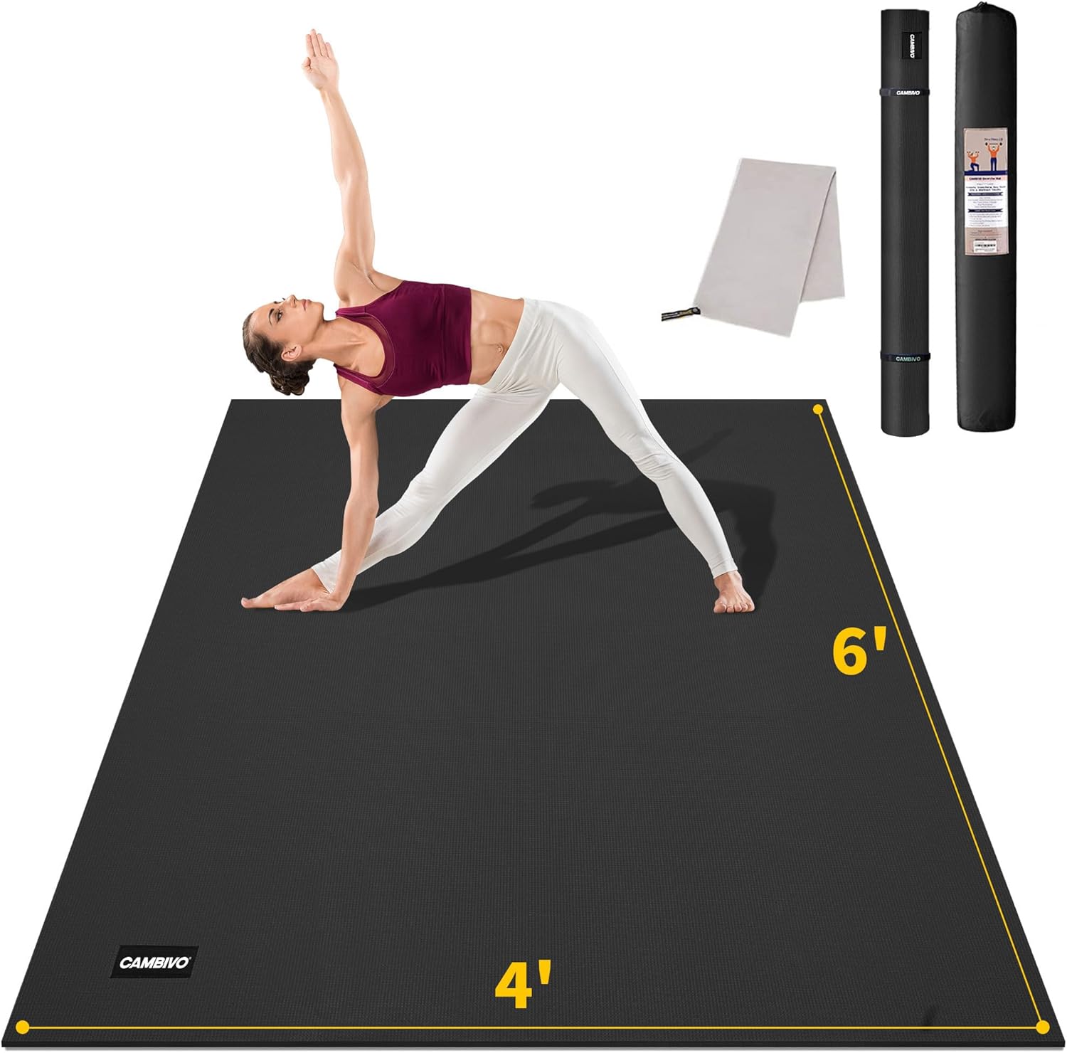 Yoga Fitness Images - Extra Long Yoga Mat 72x48in, Non