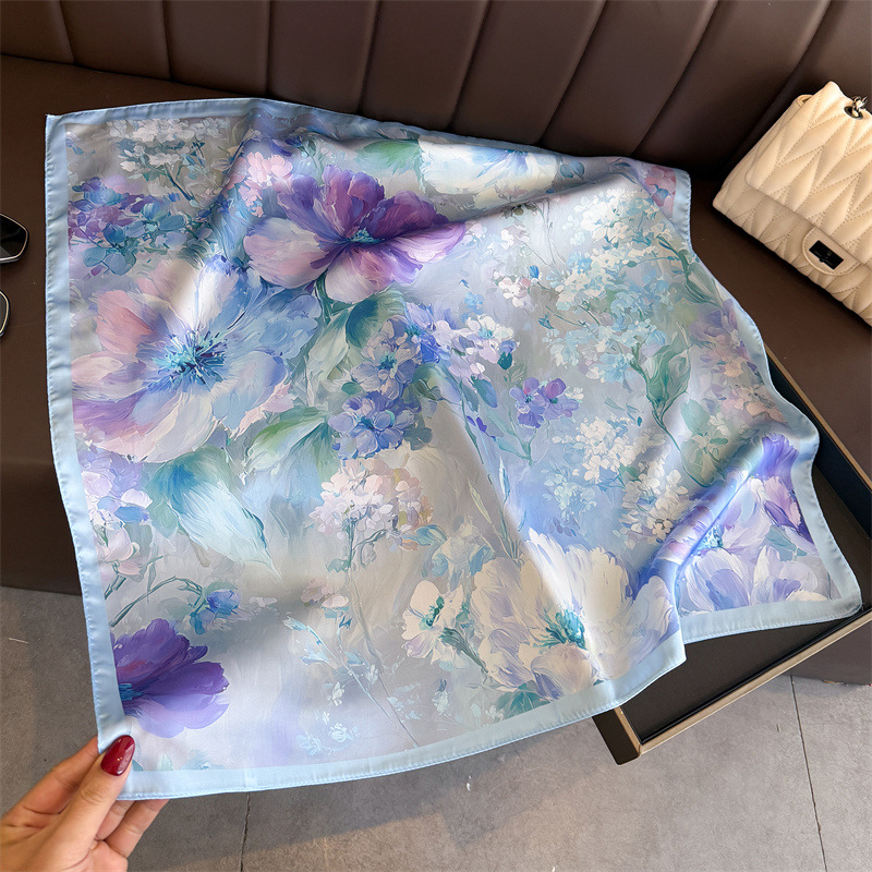 2026 New Floral Print Silk Squ - Waist Trainer Women avaliação e preço