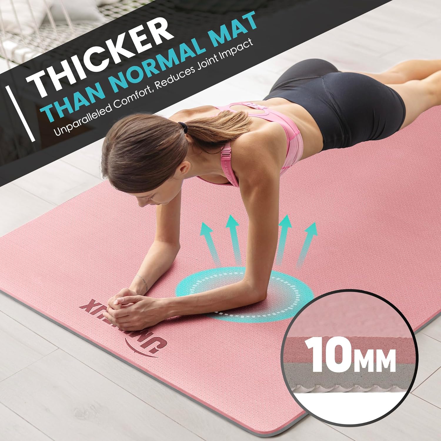 Large Yoga Mat 1/4 & 2/5 Inch  - Yoga Fitness Images avaliação e preço