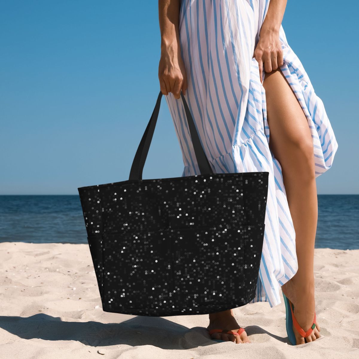 Printed Image Of Black Sequins - Yoga Fitness Images avaliação e preço