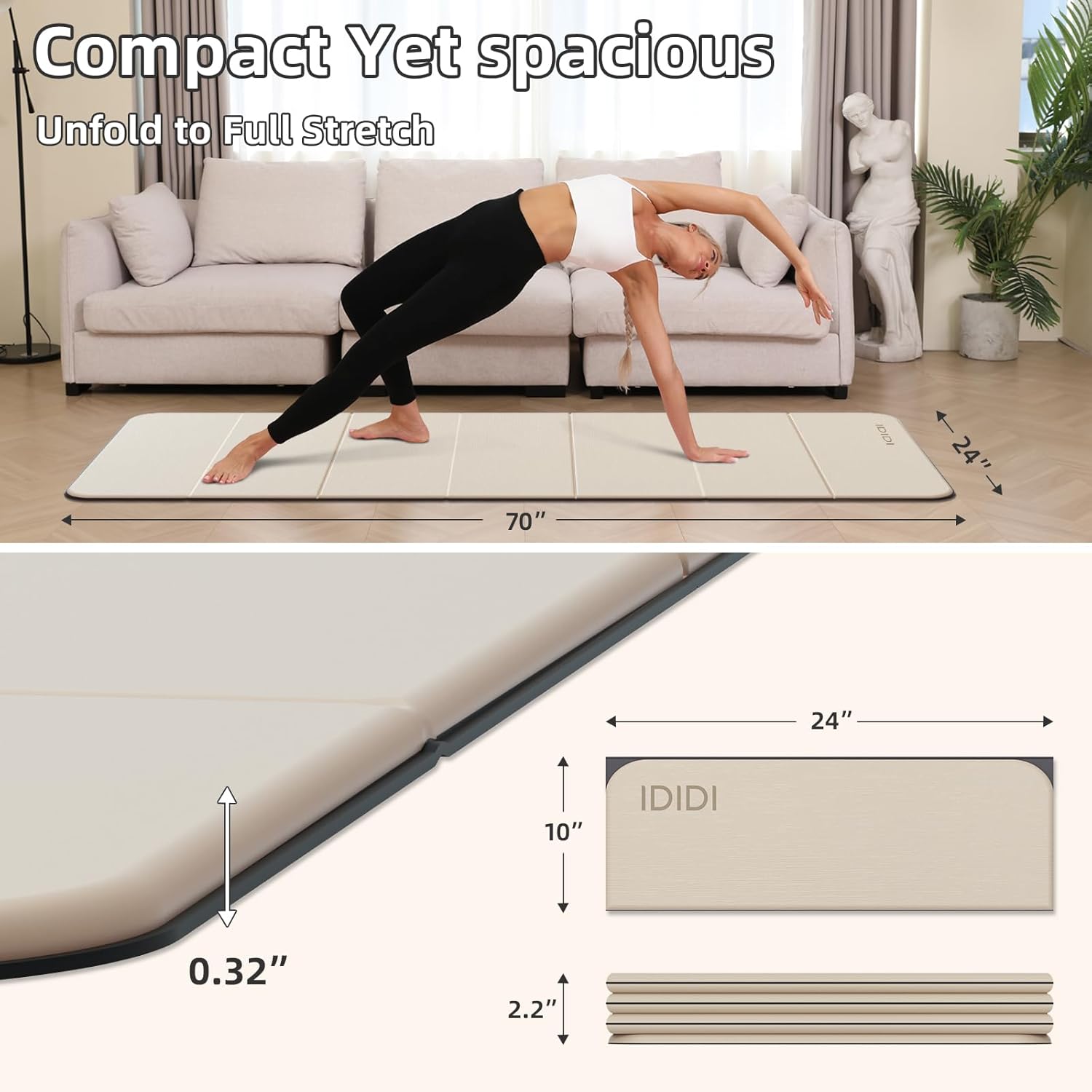 Foldable Yoga Mat Extra Thick  - Yoga Fitness Images avaliação e preço