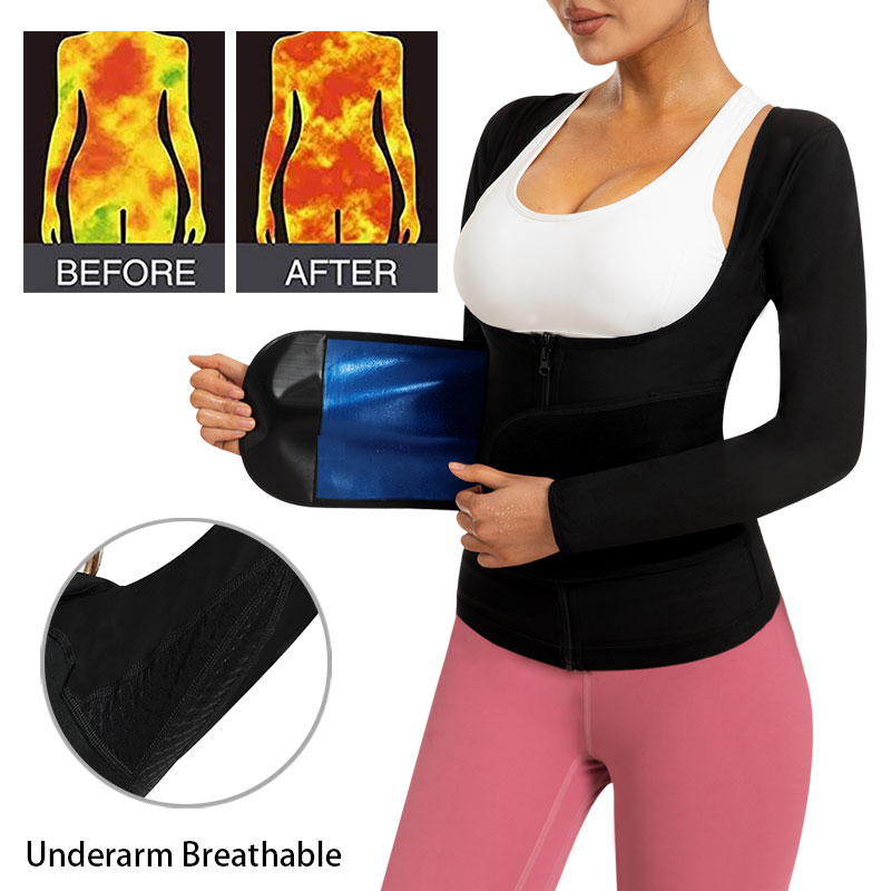 Sauna Shirt for Women Long Sle - Waist Trainer Women avaliação e preço