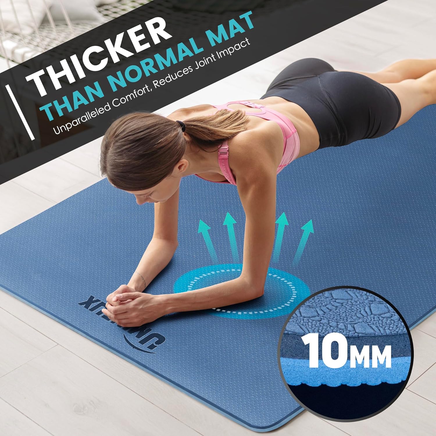 Large Yoga Mat 1/4 & 2/5 Inch  - Yoga Fitness Images avaliação e preço