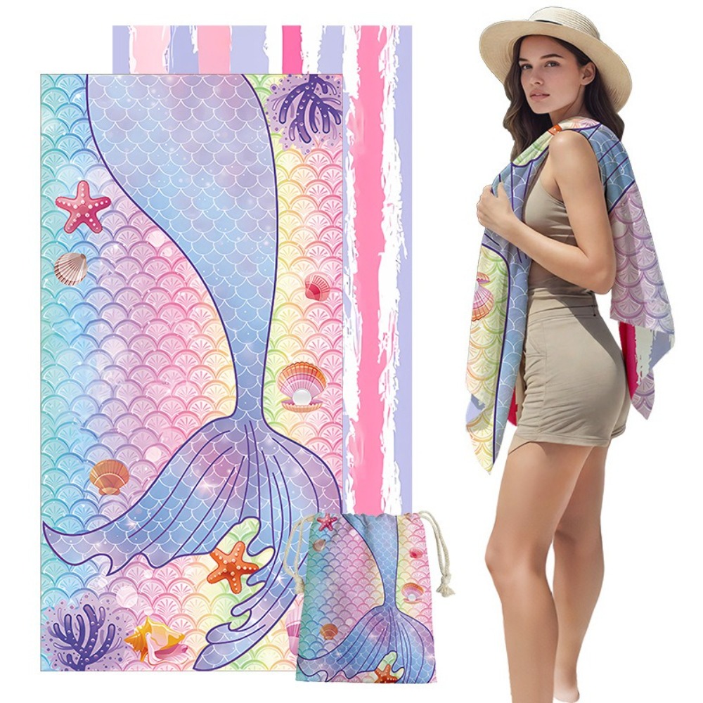 Fish Tail Print Beach Towels a - Yoga And Fitness Mat avaliação e preço