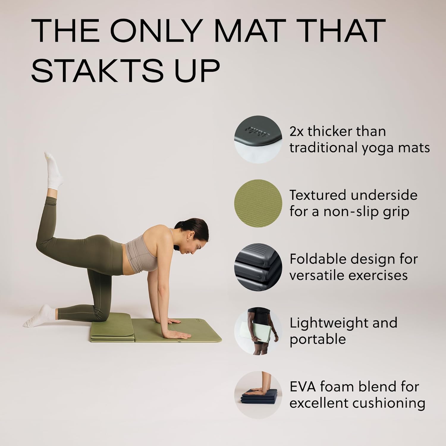 Foldable Yoga Mat, Premium Non - Yoga Fitness Studio avaliação e preço