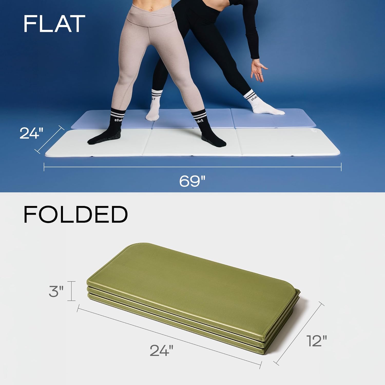 Foldable Yoga Mat, Premium Non - Yoga Fitness Studio avaliação e preço