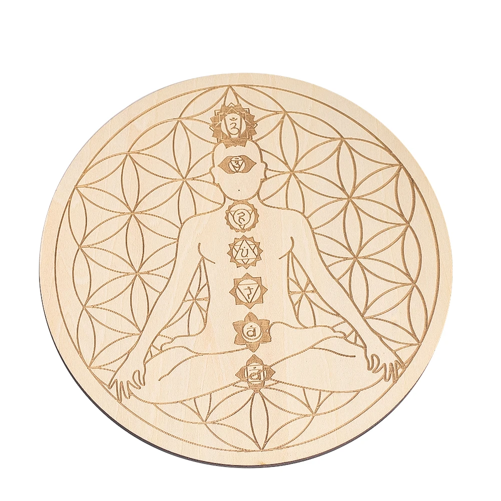 15CM Laser Engraving 7 Chakra  - Yoga And Fitness Mat avaliação e preço